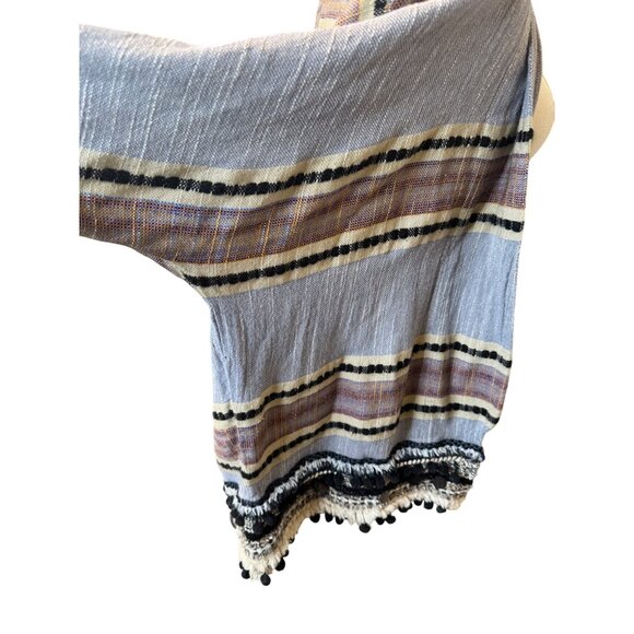 2/$30 ZARA Small Woven BOHO Open-Front Jacket Cardigan Fringe Pom Tassel Trim - Picture 8 of 15